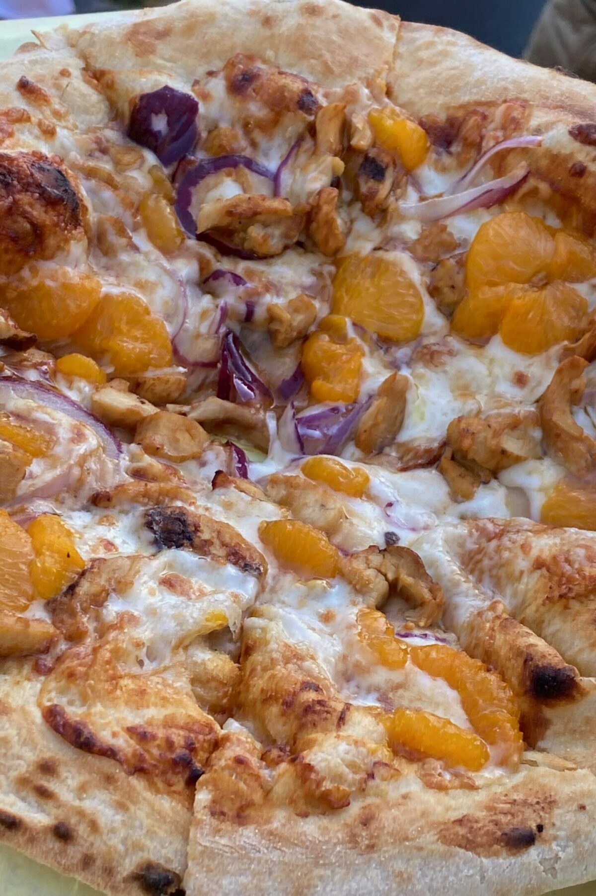 pizza with mandarins