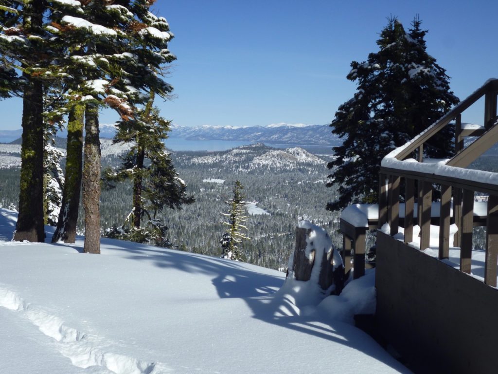New Echo summit looking down on Lake Tahoe