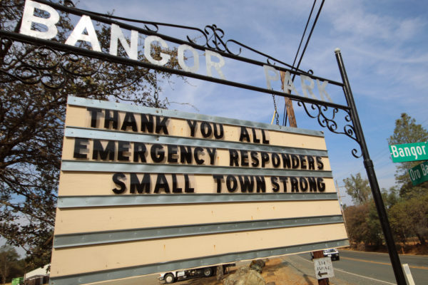 Bangor Park, Thank you to Emergency Responders Sign