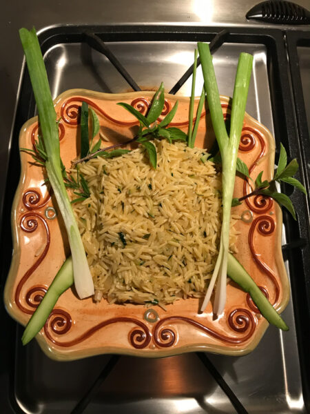 dish of "disappearing orzo"
